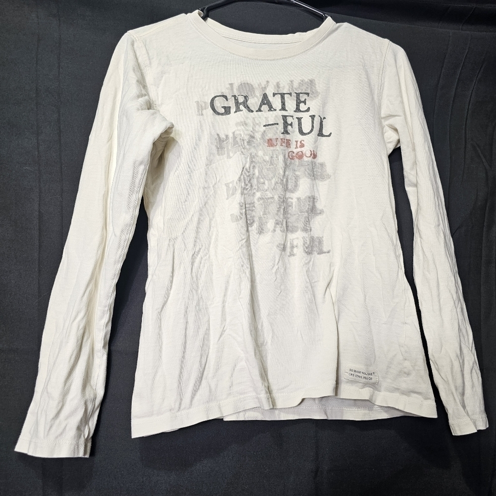 Life is Good xsmall Grateful off white long sleeve crew neck shirt